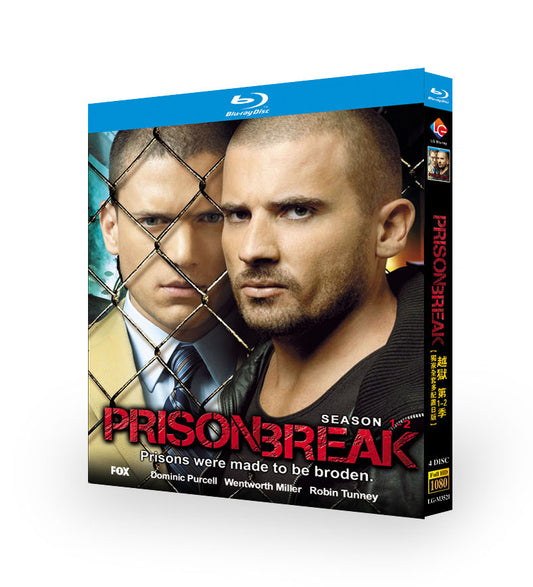 美剧「プリズン・ブレイク シーズン1 -2」 日本語字幕ブルーレイ[Blu-ray-BOX] 4枚組 ウェントワース・ミラー ドミニク・パーセル-華流グッズストア